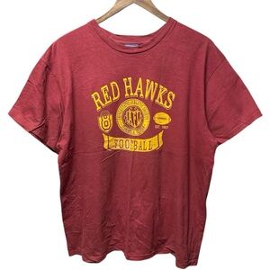 Vintage 90s AFL Red Hawks Football team short sleeve Crewneck sports T-Shirt